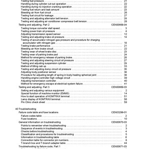 May include: A black and white printed page with the title "Index and Foreword" and a table of contents for a vehicle repair manual. The table of contents lists various vehicle components and their corresponding page numbers.