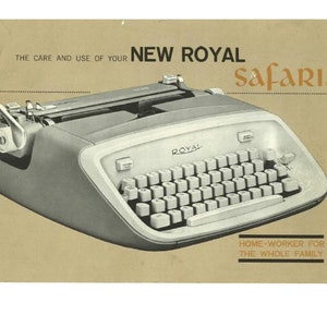 Royal Safari Typewriter Instruction Manual - User Manual - Complete User Guide