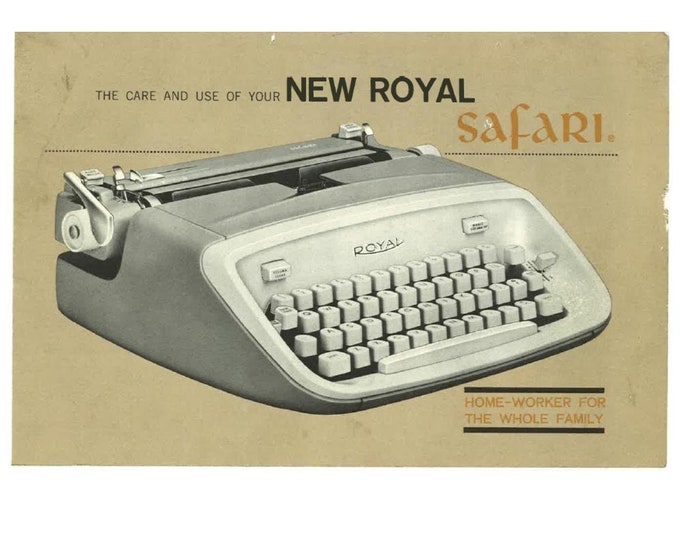 Royal Safari Typewriter Instruction Manual - User Manual - Complete User Guide