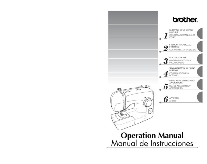 Brother XL2600i Sewing Machine Instruction Manual - User Manual - Complete User Guide