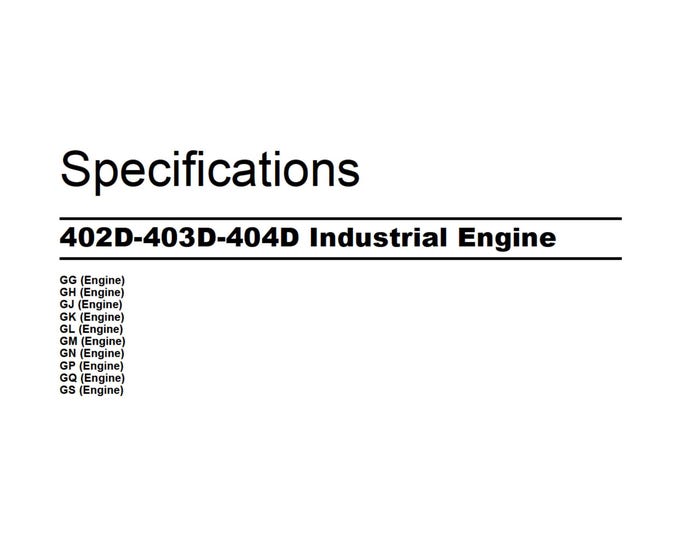 Perkins 402D-403D-404D Industrial Engine - (pdf Download)