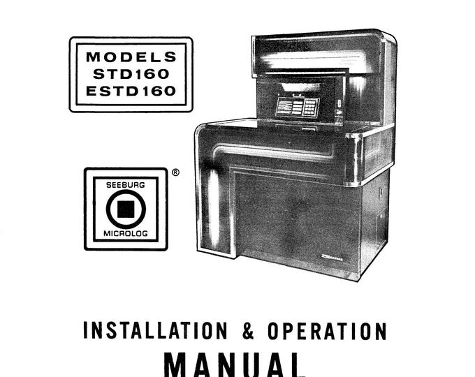 Seeburg- STD160 - ESTD160  - Service Manual - Instruction Manual -  Wiring Diagram - Schematic - Operation Manual - Parts List