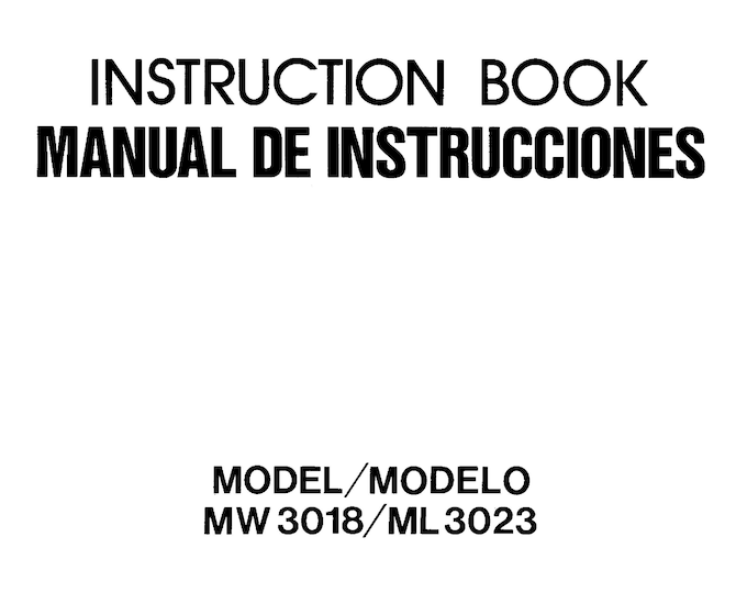 Janome MW3018 - ML3023 Sewing Machine Instruction Manual - User Manual - Complete User Guide