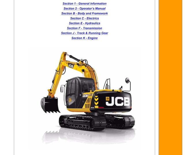JCB JS 200 Series Tracked Excavators - T4 and T2 Engines  -Service Manual - Parts Manual - Owners Manual (Pdf Download)