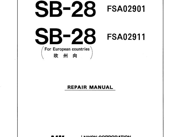 Nikon SB-28 - Service Manual - Workshop Manual -  PDF Download