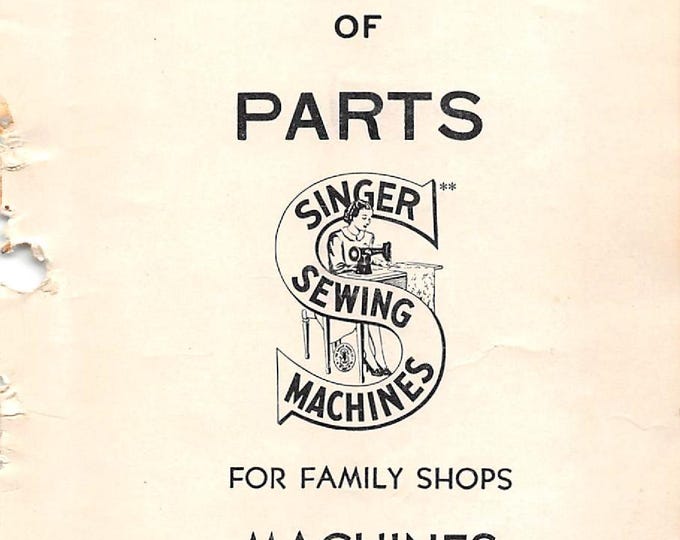 Singer 1300-1 and 1300-2 Sewing Machine List Of Parts - English
