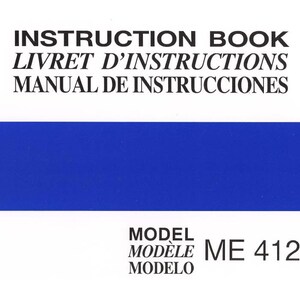 Janome ME 4123 Sewing Machine Instruction Manual - User Manual - Complete User Guide