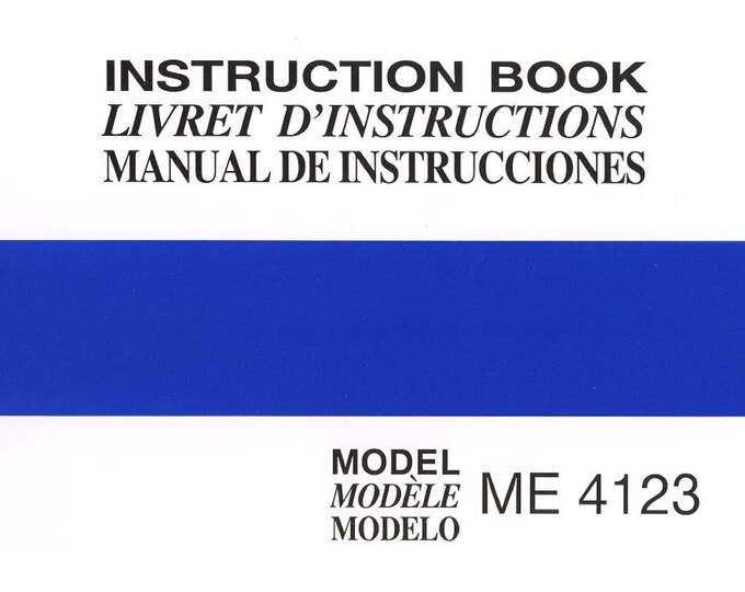 Janome ME 4123 Sewing Machine Instruction Manual - User Manual - Complete User Guide