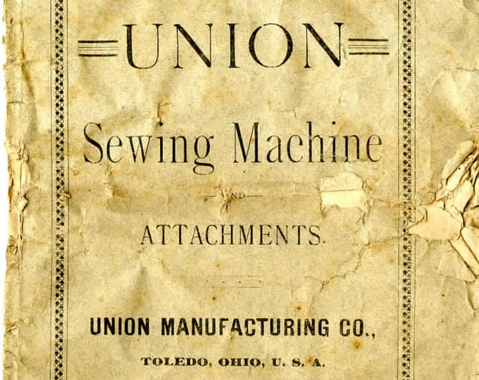 Union Sewing Machine Manual -Sewing- machine- Service Manual - Instruction Manual - Wiring Diagram - Operation Manual