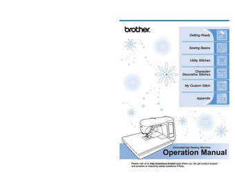 Brother Laura Ashley Innov-is NX2000 Sewing Machine Instruction Manual - User Manual - Complete User Guide