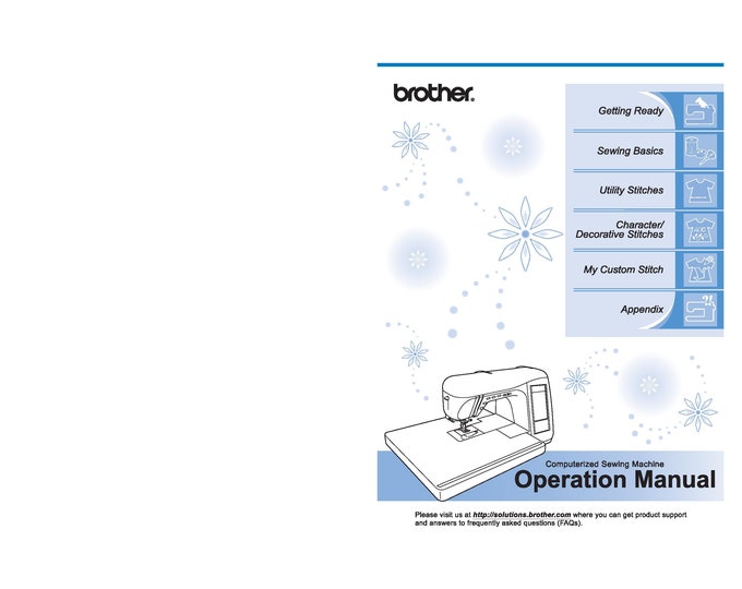 Brother Laura Ashley Innov-is NX2000 Sewing Machine Instruction Manual - User Manual - Complete User Guide