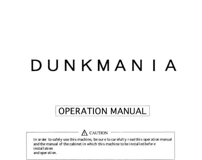 NAMCO - DUNKMANIA - Service Manual - Parts Manual - Owner manual -  Pdf Download
