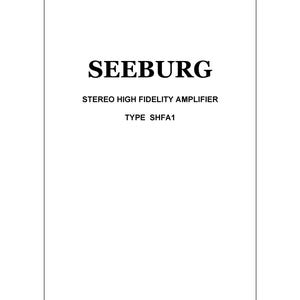 Seeburg SHFA1 Service Manual: Wiring Diagram, Parts List