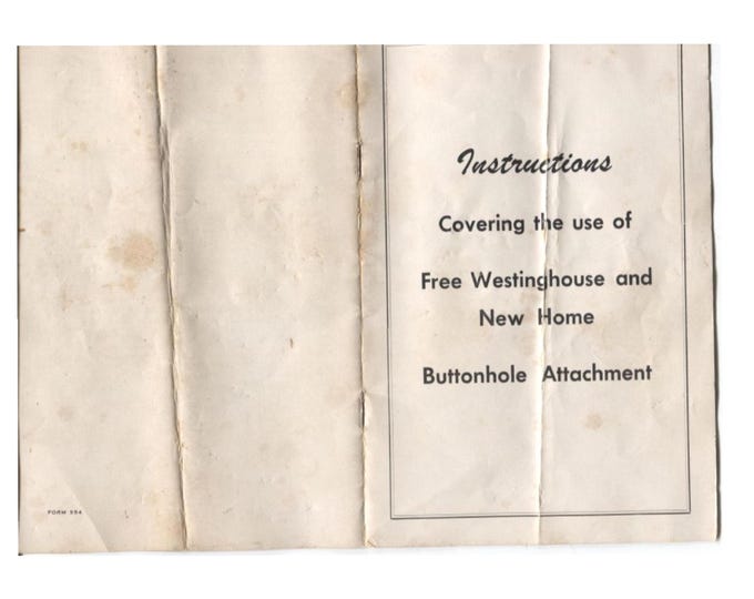 New Home - Free- Westinghouse- Buttonholer - manual - Sewing Machine - Service Manual - Instruction Manual -  Wiring Diagram - Schematic