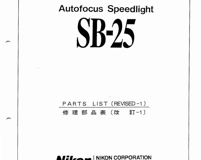 Nikon SB-25 - Service Manual - Workshop Manual -  PDF Download
