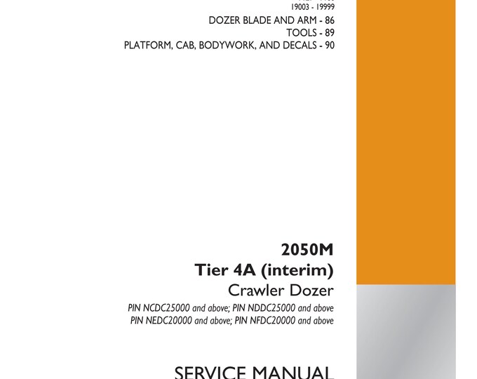 Case 2050M Tier 4A (interim) Crawler Dozer - Repair Manual- Shop Manual - Workshop Manual - Service Manual   (Pdf Download)