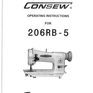 CONSEW 206RB-5 Sewing Machine Instruction Manual - User Manual - Complete User Guide - English