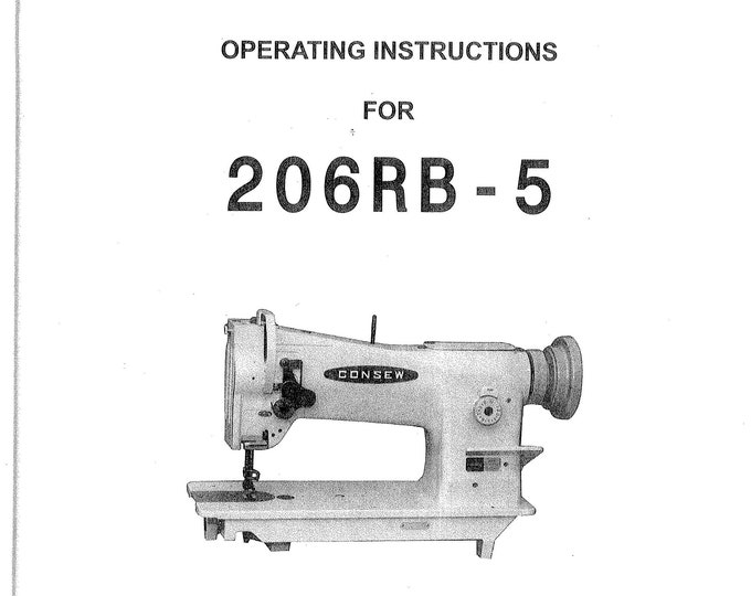 CONSEW 206RB-5 Sewing Machine Instruction Manual - User Manual - Complete User Guide - English