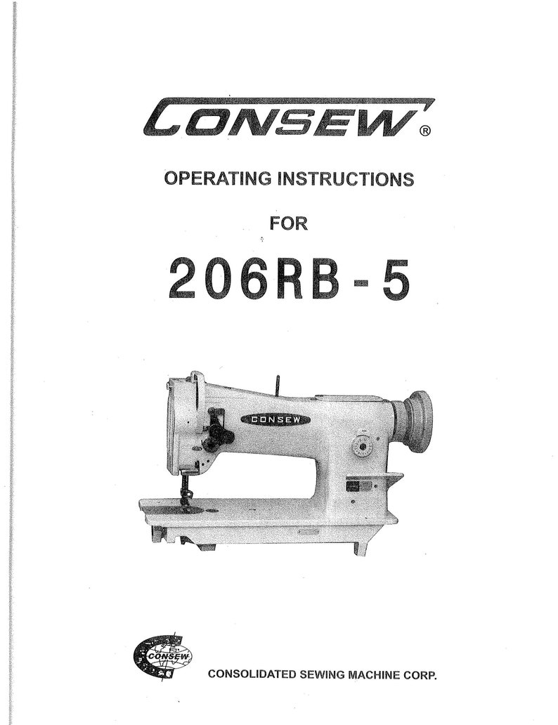 CONSEW 206RB5 Sewing Machine Instruction Manual User Manual Complete User Guide English Etsy