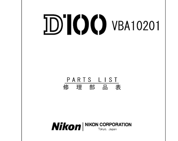 Nikon D100 repair manual- Service Manual - Repair Manual - Workshop Manual -  PDF Download