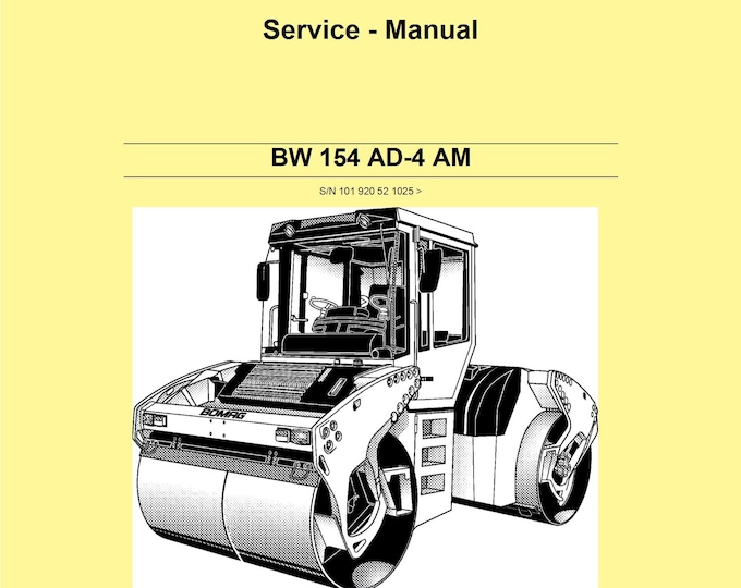 Bomag BW 154 AD-4 AM Roller Service Manual 00891753- 04.2011 - English  (Pdf Download)