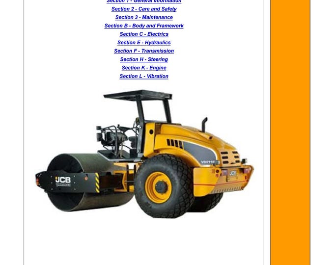 JCB VM 115 - TIER 3  - Workshop Manual - Service Manual- Owners manual  (pdf Download)