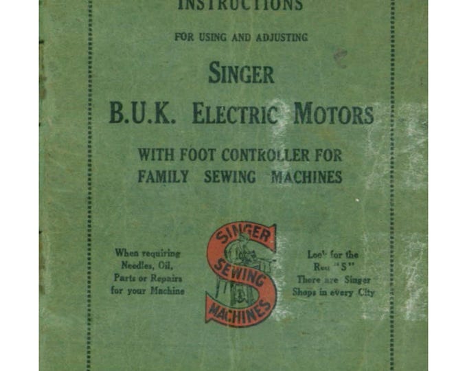 Ctric-Motor-1931-Foot-Control- Sewing Machine - Service Manual - Instruction Manual -  Wiring Diagram - Operation Manual - Parts List