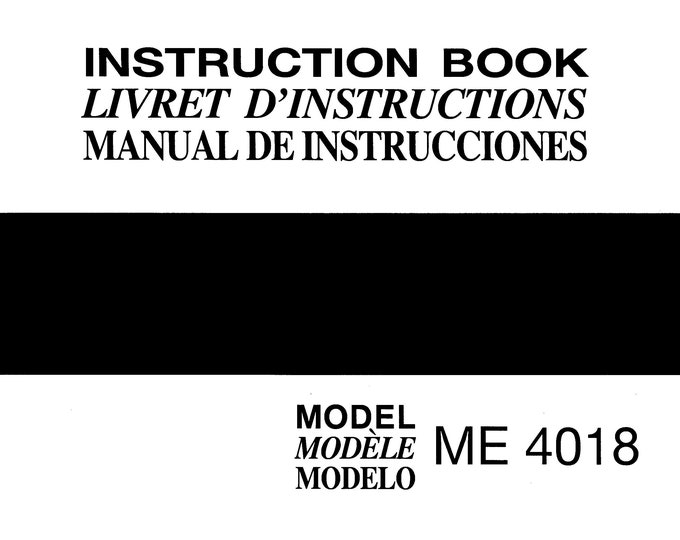 Janome ME 4018 Sewing Machine Instruction Manual - User Manual - Complete User Guide