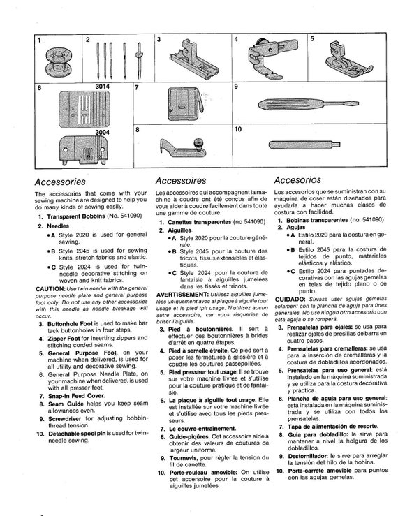 English French Spanish Instruction Manual, on CD, for Singer