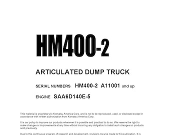 Manual de taller del camión volquete articulado Komatsu HM400-2 (Descarga en PDF)