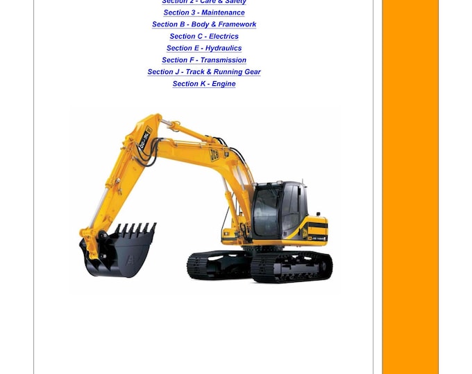 JCB JS115 - JS180 - 9803-6520 - Workshop Manual - Service Manual - Parts Manual - Owners Manual (PDF Download)