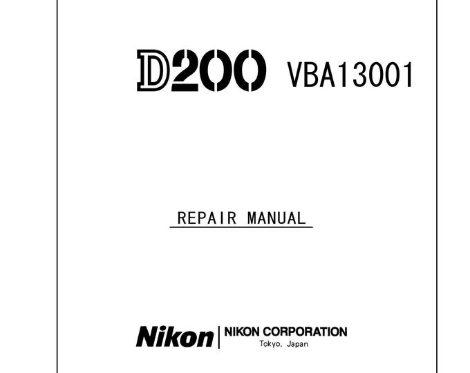 Nikon D200 repair manual - Service Manual - Repair Manual - Workshop Manual -  PDF Download