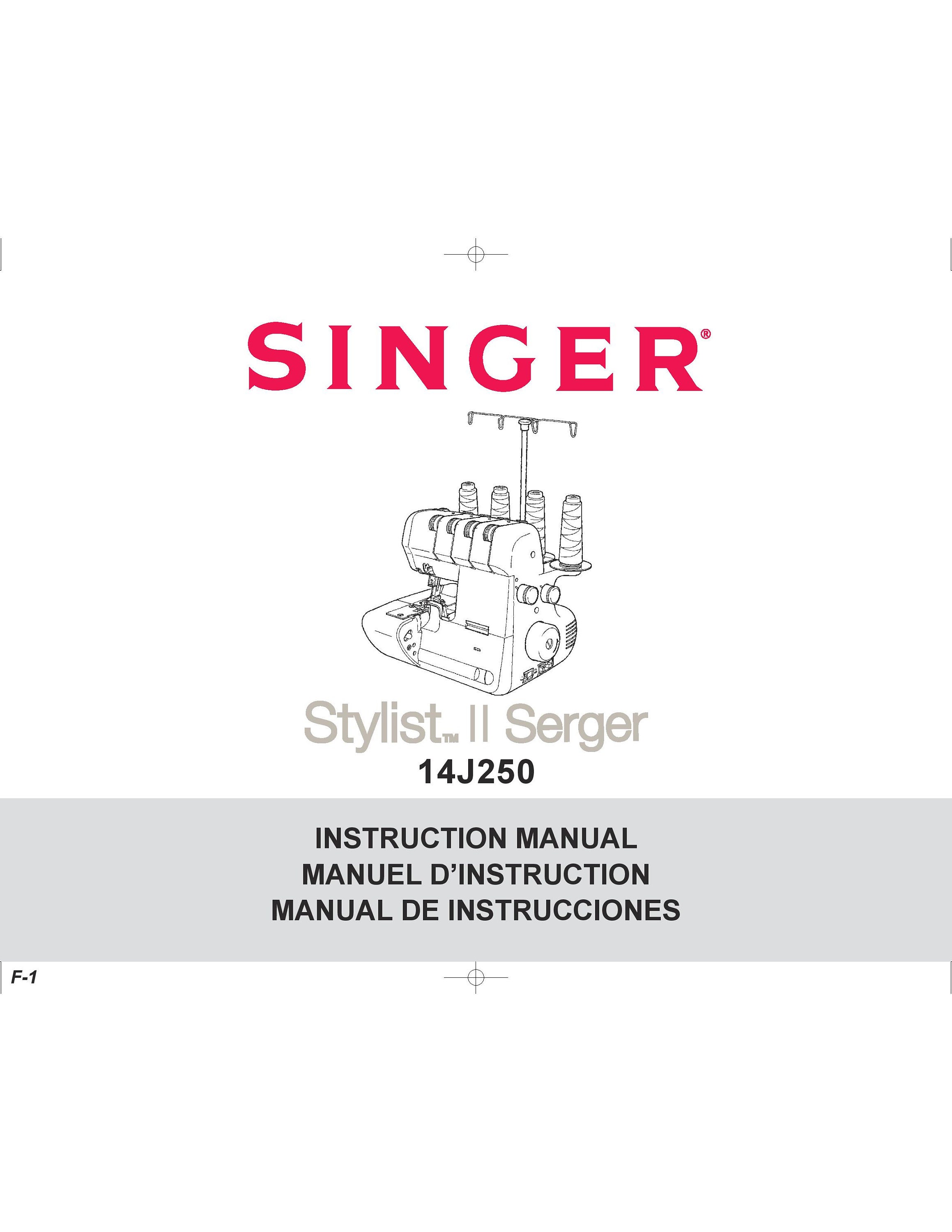 Singer 14J334 Serger Sewing Machine Instruction Manual  Sewing machine  instruction manuals, Serger sewing, Sewing machine instructions