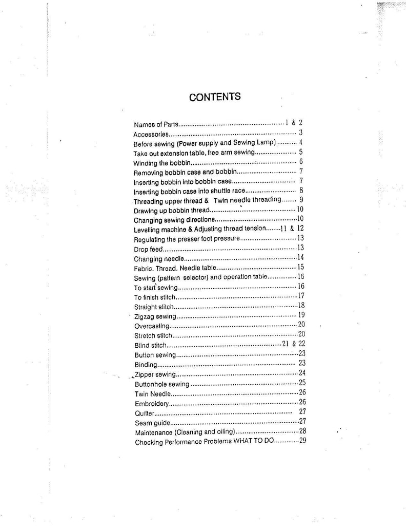 Baby Lock Denim Pro BL1750 Sewing Machine Instruction Manual User