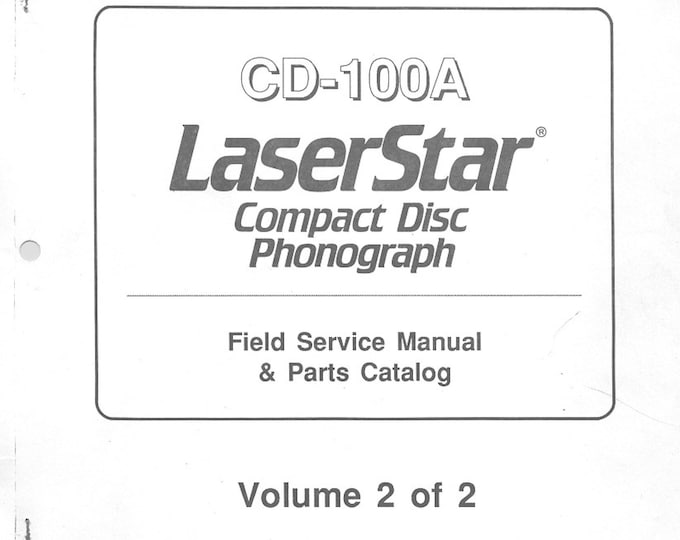 ROWE - CD-100A - Laser star 2 - VOLUME 2 - Service Manual - User Manual - Parts List - English