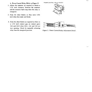 May include: Page from a service manual detailing the Solid State Auto Speed Unit, Type SASI. The page includes text instructions and diagrams for adjusting the Power Control Relay, with measurements in inches.