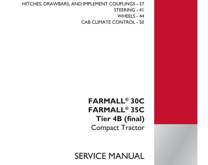 Case FARMALL 30C FARMALL 35C Tier 4B Compact Tractor Power Take-Off (PTO) - Repair Manual - Service Manual-(Pdf Download)