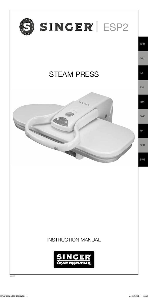 Singer esp2 sale steam press