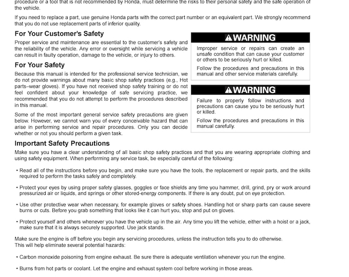 Honda Transalp 700V XL700V XL700VA XL700V - Service Manual - Parts Manual - Owner manual - Pdf Download