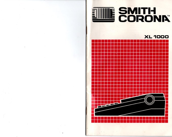 Smith Corona XL1000 Typewriter Instruction Manual - User Manual - Complete User Guide