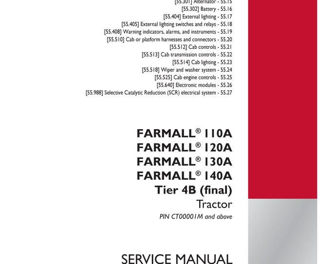 Case Farmall 110A Farmall 120A Farmall 130A Farmall 140A Tier 4B-Electrical systems - 55 Engine starting system - 201-(Pdf Download)