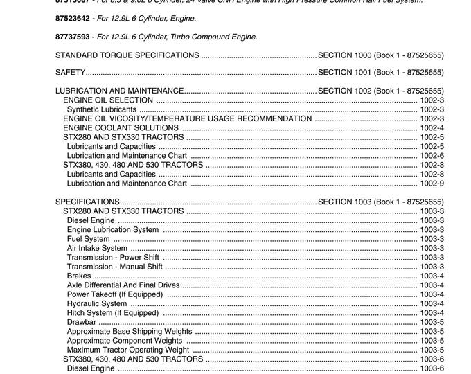 Case STX and  Steigers Series Tractor - Repair Manual - Service Manual-Shop Manual (Pdf Download)