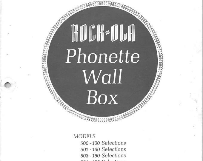 Rock-Ola - 500 - 501 - 503 - 504 Wall Boxes - Service Manual - Instruction Manual -  Wiring Diagram - Schematic - Operation Manual