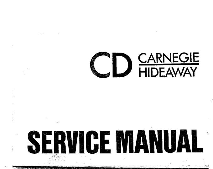 WURLITZER - CD Carnegie - Hideaway - Jukeboxes - SCC 40315 - Operating Instructions - Service Manual - User Manual - Schematic - Parts List