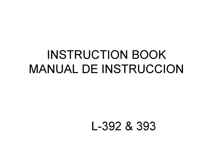 Janome L-392 - L393 Sewing Machine Instruction Manual - User Manual - Complete User Guide