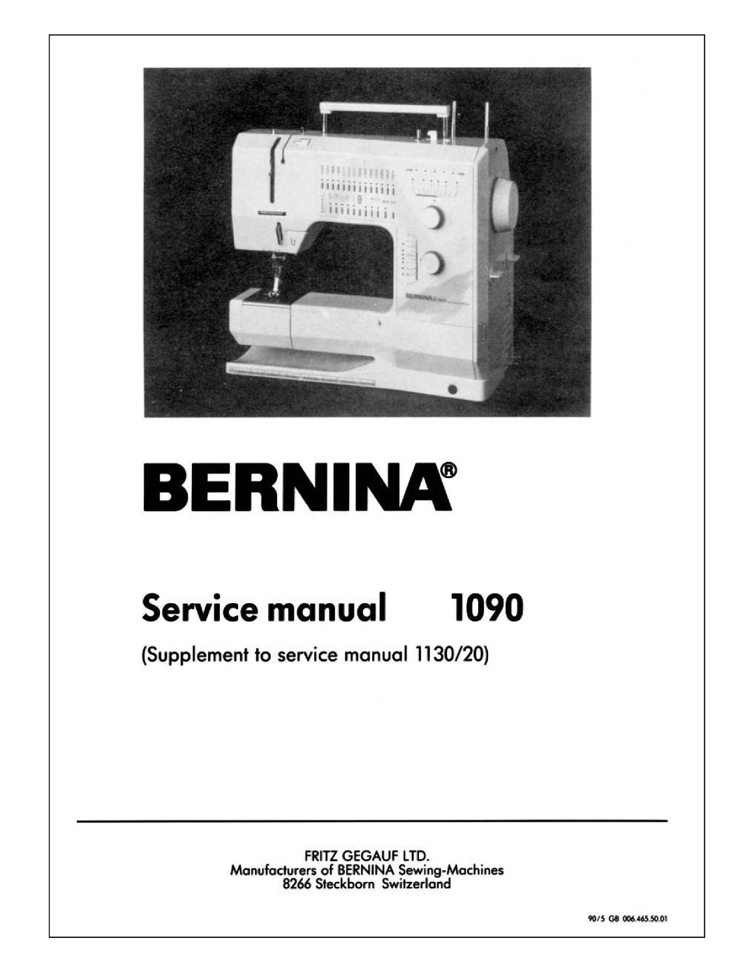Bernina 1090 Sewing Machine Service Manual Manual Etsy