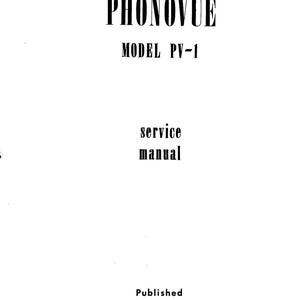 ROWE - Phonovue PV-1  -  Service Manual - User Manual - Parts List - English