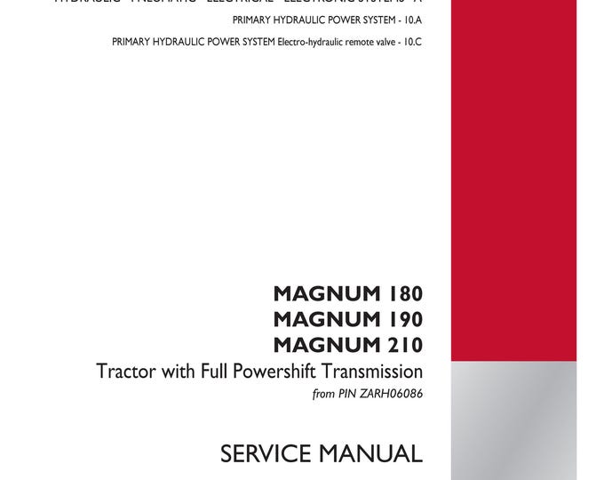 Case  MAGNUM 180 MAGNUM 190 MAGNUM 210 Magnum 225-Tractor with Full Powershift Transmission-  Service Manual (Pdf Download)