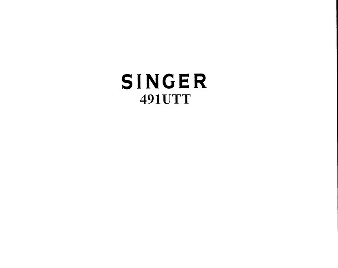 Singer-491UTT-Service-Manual Repair Manual - English