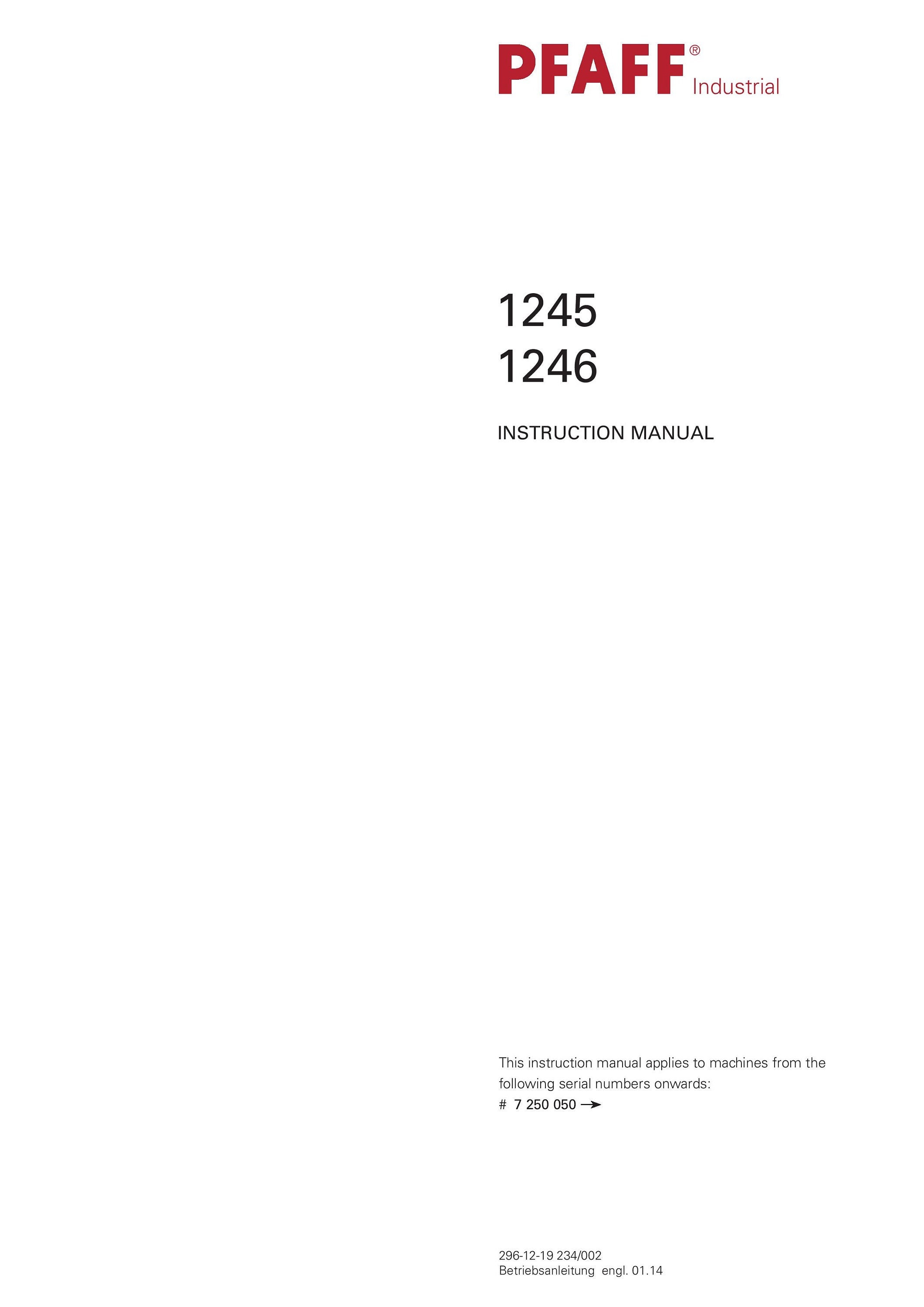 PFAFF 1245 — English